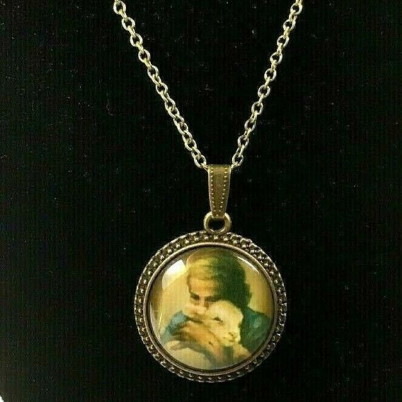 Jesus and Lamb The Lord is My Shepherd Necklace - Picture 1 of 12